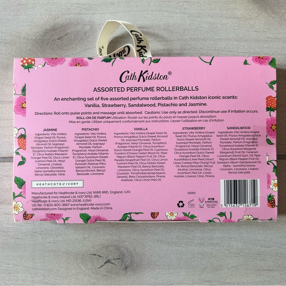 NIB Cath Kidston Perfume Rollerballs Set 5 Pieces Strawberries Collection - Picture 2 of 2